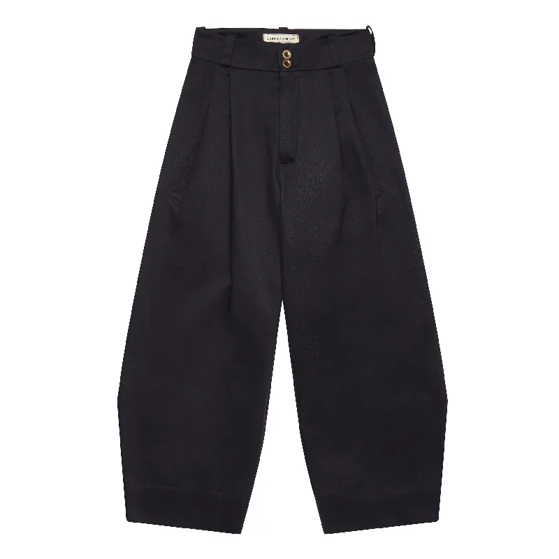 Dutch Trouser in Black Cotton Twill