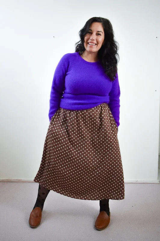 Eva Midi Skirt in Brown Dot *LAST ONE!!!*