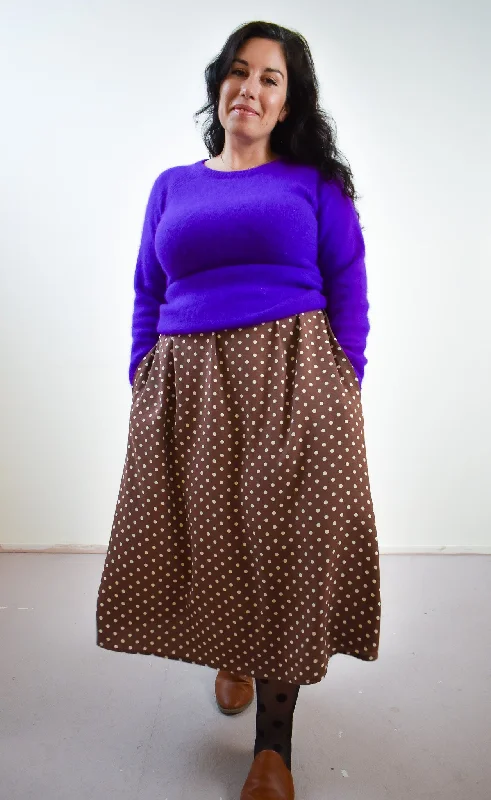 Eva Midi Skirt in Brown Dot *LAST ONE!!!*