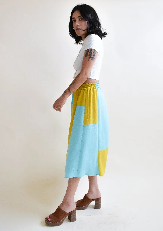 Eva Midi Skirt in Macaw Patchwork