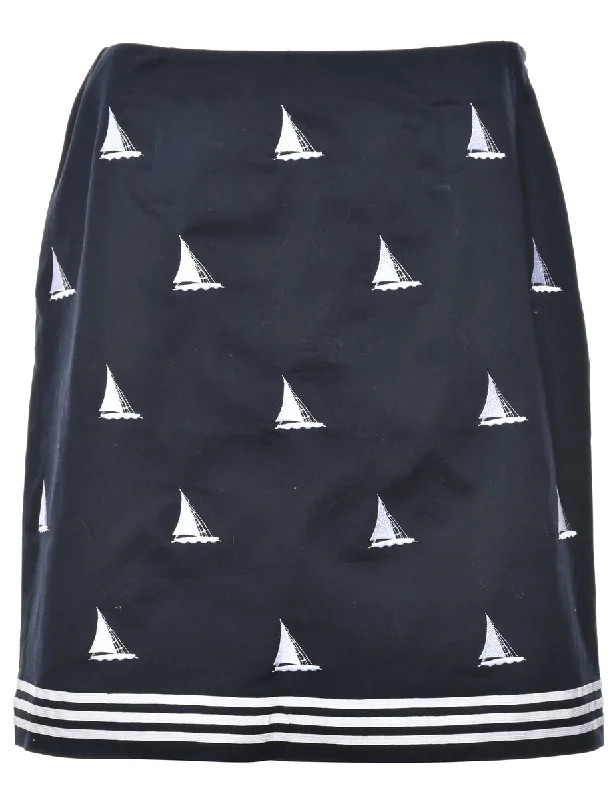 Nautical Pencil Skirt - M