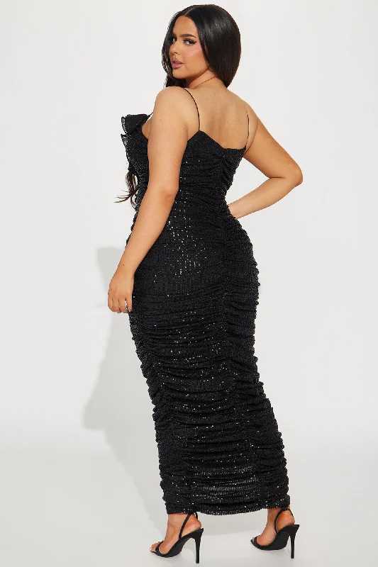 Chaya Sequin Maxi Dress - Black