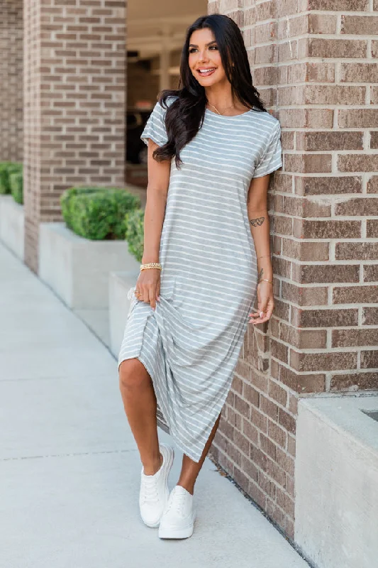 Consistently Confident Striped T-Shirt Midi Dress