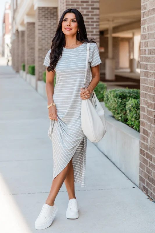 Consistently Confident Striped T-Shirt Midi Dress