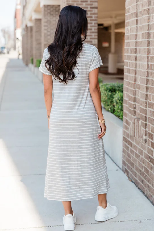 Consistently Confident Striped T-Shirt Midi Dress