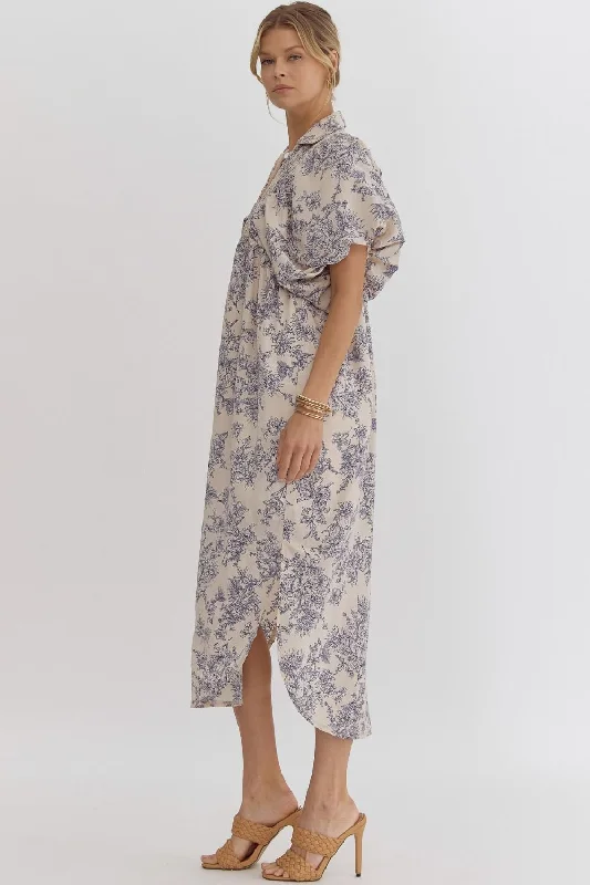 Floral Whispers Ecru Maxi Dress