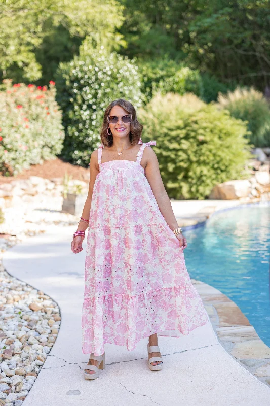 Floral Glam Pink Maxi Dress