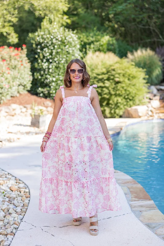 Floral Glam Pink Maxi Dress