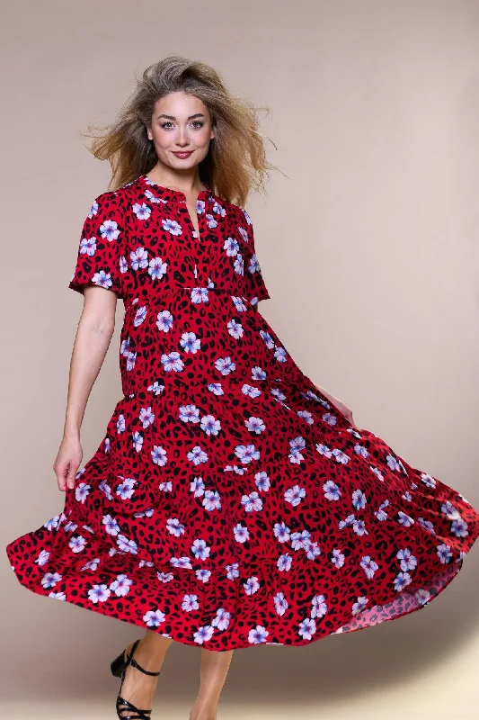 Paco Flower & Animal Crepe Dress