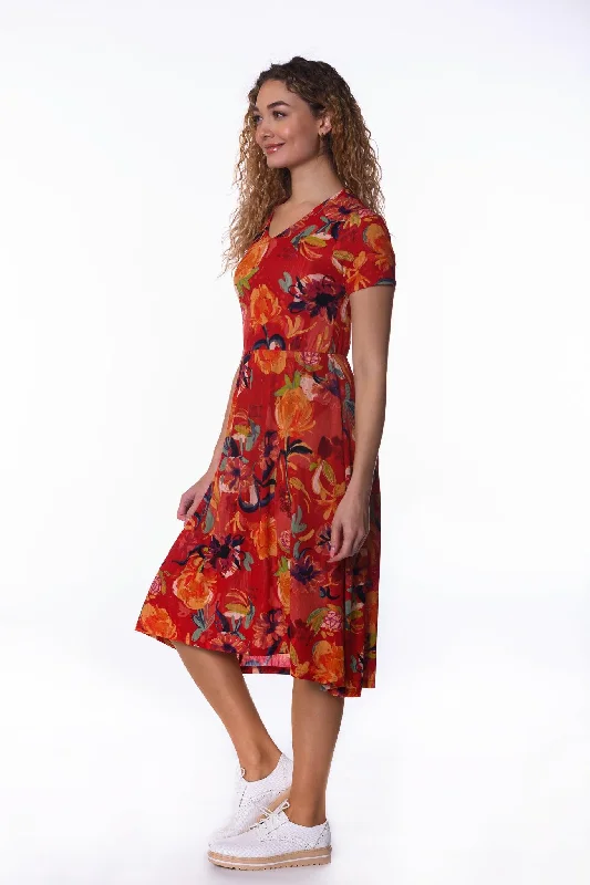 Flower Dip Hem Dress