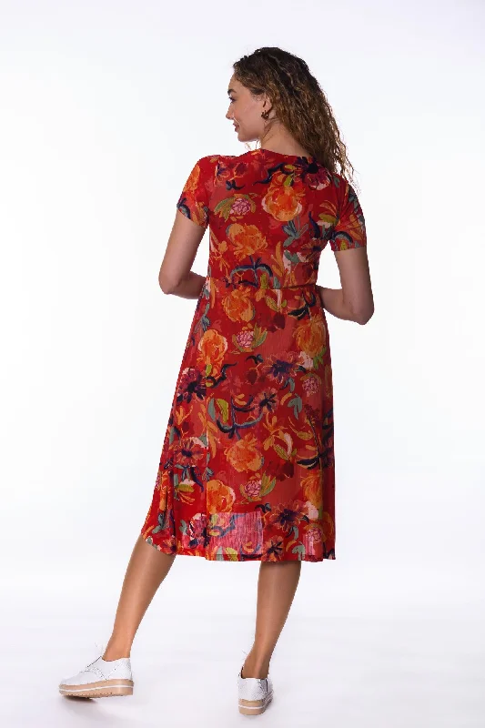 Flower Dip Hem Dress