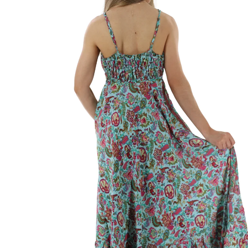 Flowy Long V Neck Line 'Laura' Maxi Dress