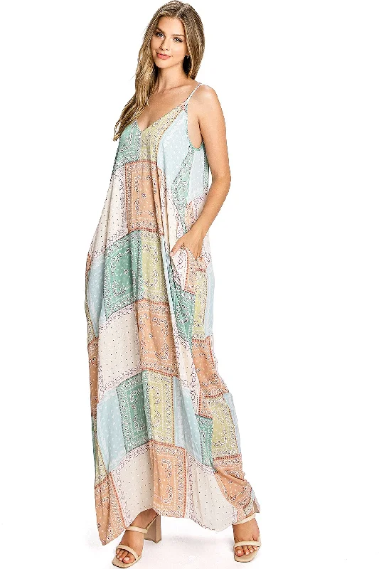 Patchwork Paisley Maxi Dress