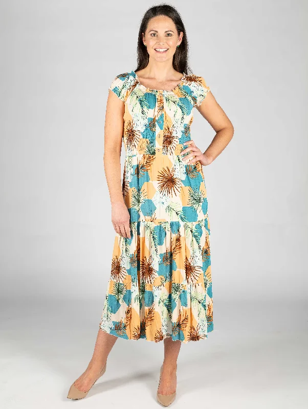 Printed Cap sleeve dress