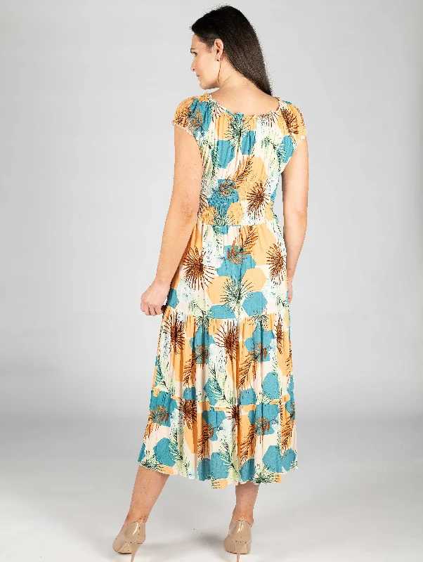 Printed Cap sleeve dress