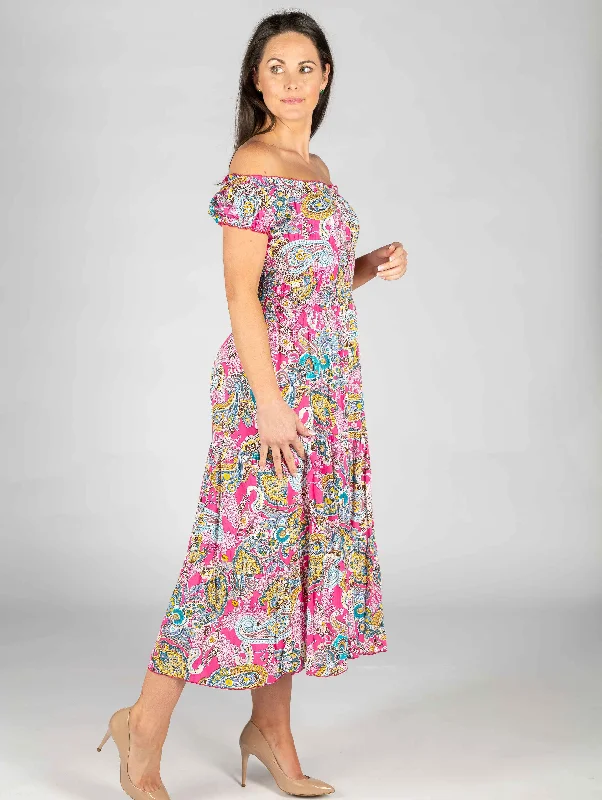 Printed Cap Sleeve Dress