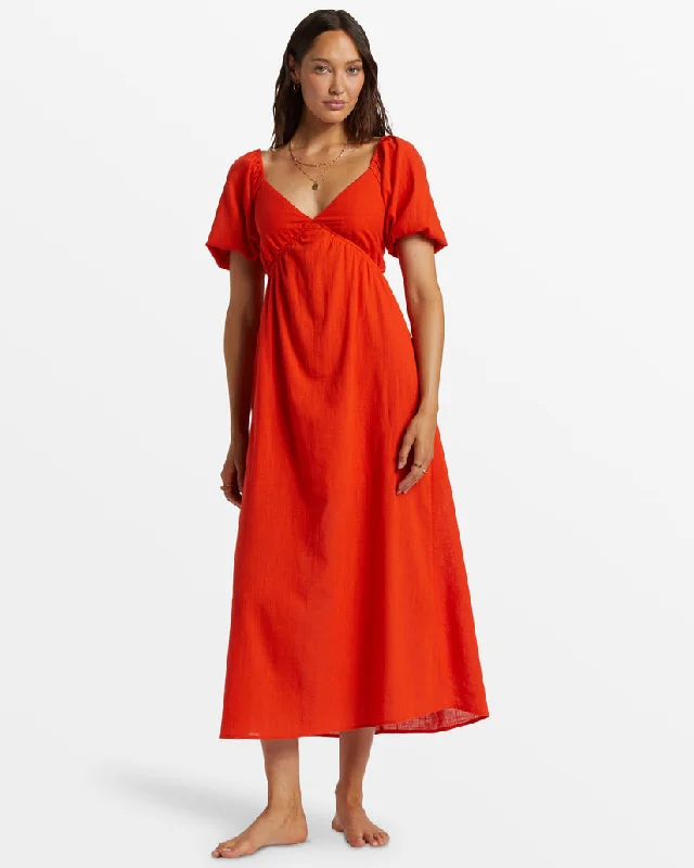 Billabong Love Fade Dress-Sunset Red