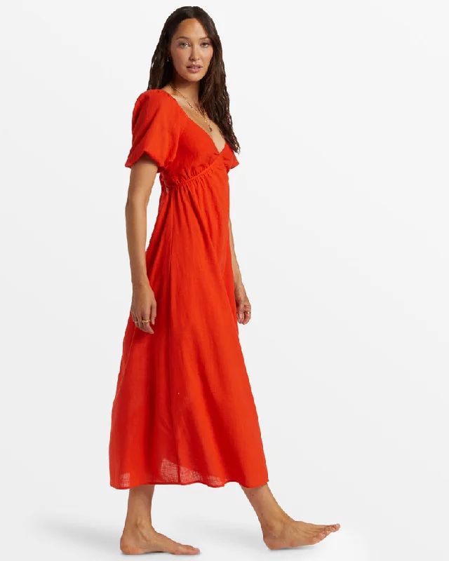 Billabong Love Fade Dress-Sunset Red