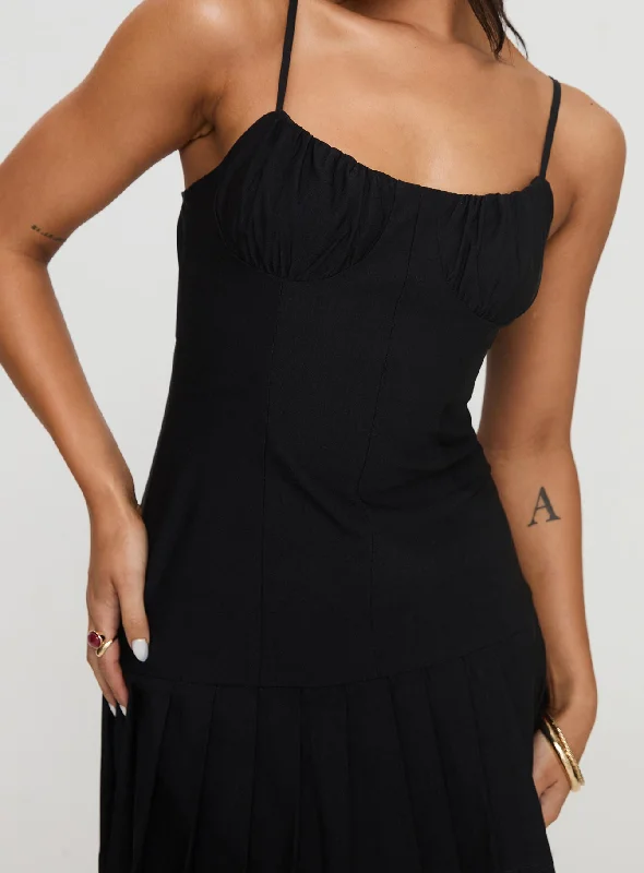 The Gamble Corset Mini Dress Black